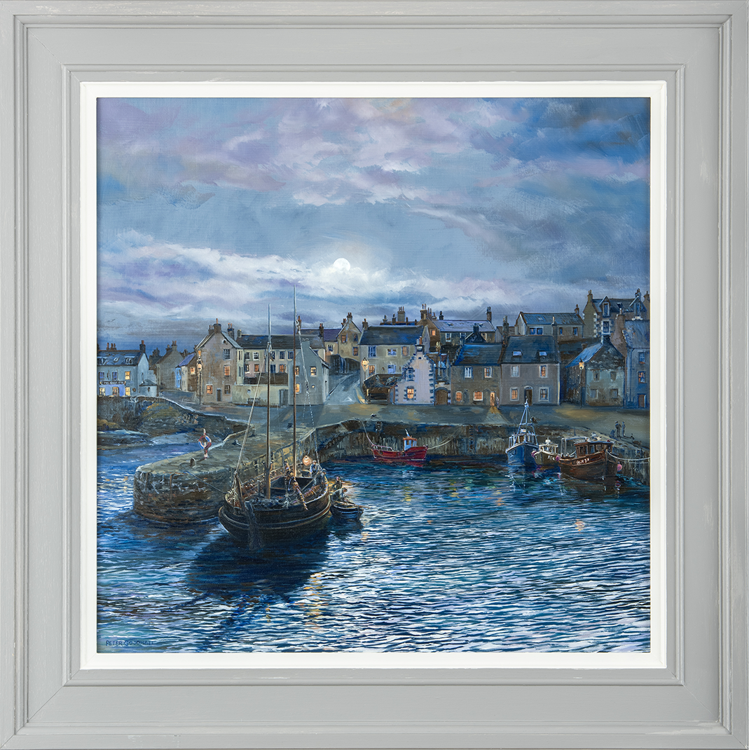 Moonlight Over Portsoy Harbour