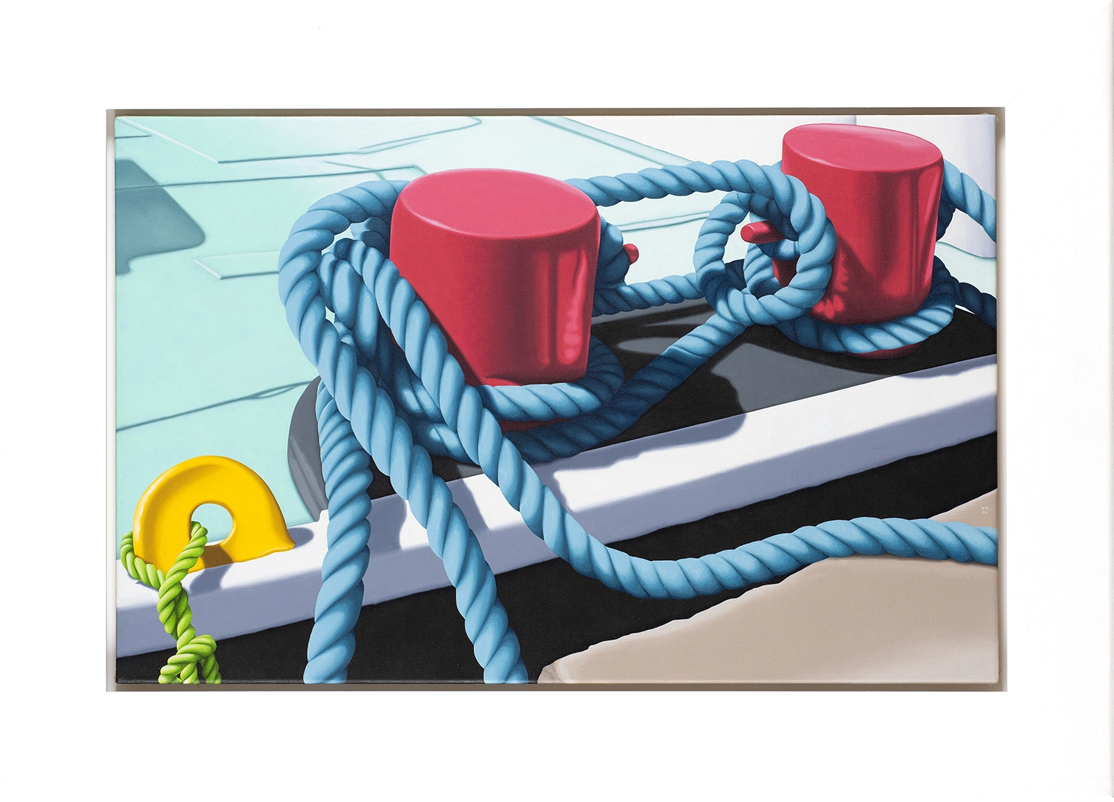 Two Bollards with Rope